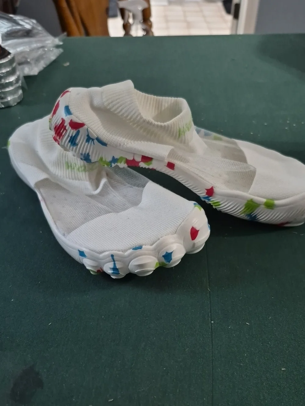 Kids White Water Shoes with Multicolor Accents